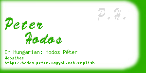 peter hodos business card