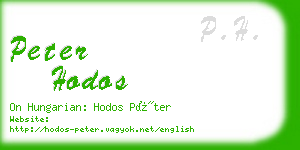 peter hodos business card